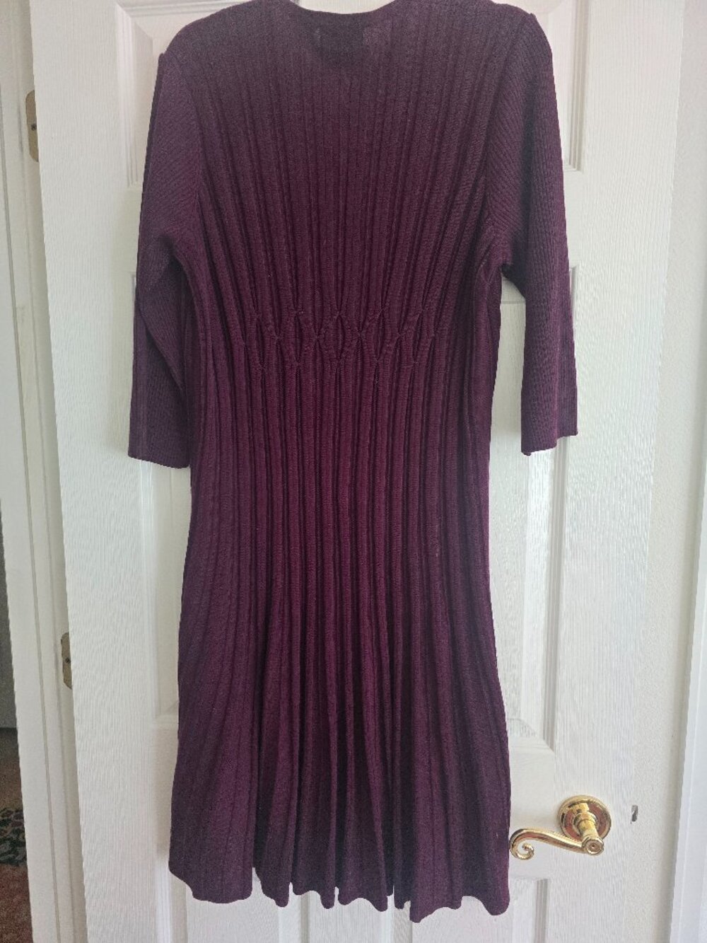 Connected Woman Eggplant Purple Slim Waist Dress 3X